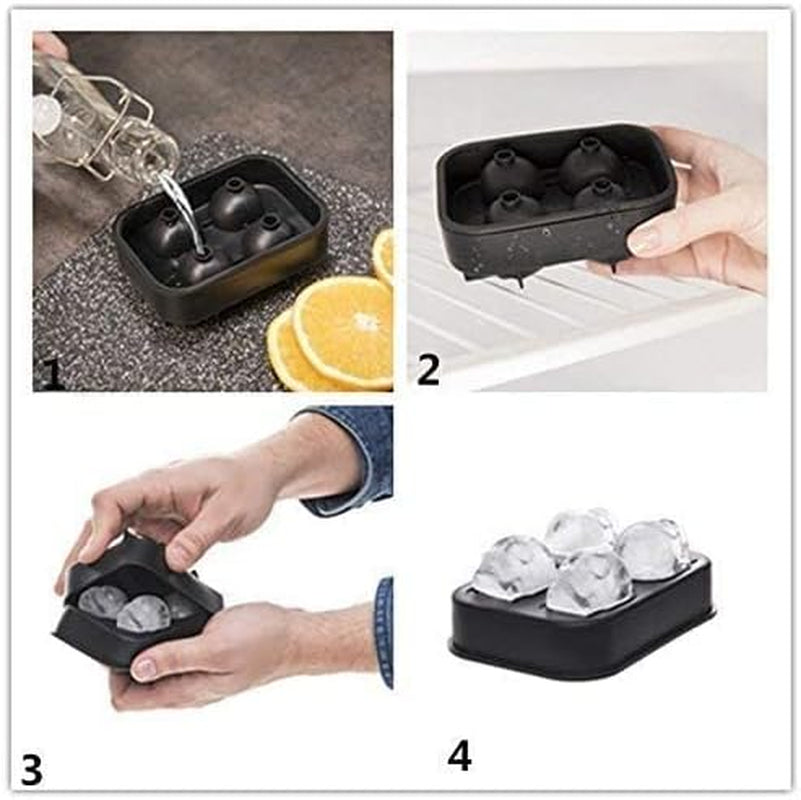 3D Skull Silicone Ice Cube Mold - 2 Pack 1.9″ Easy Release Flexible Silicone Freezer Tray, Reusable Whiskey Ice Cubes Mold Skull for Party Cocktails Champagne and Drinks