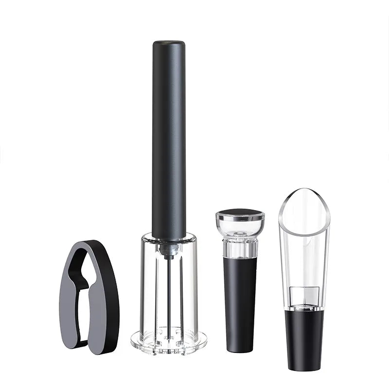 Air Pump Wine Bottle Opener Set Stainless Steel Pin Pneumatic Wine Corkscrew with Bottle Stopper Kitchen Tools Bar Accessories