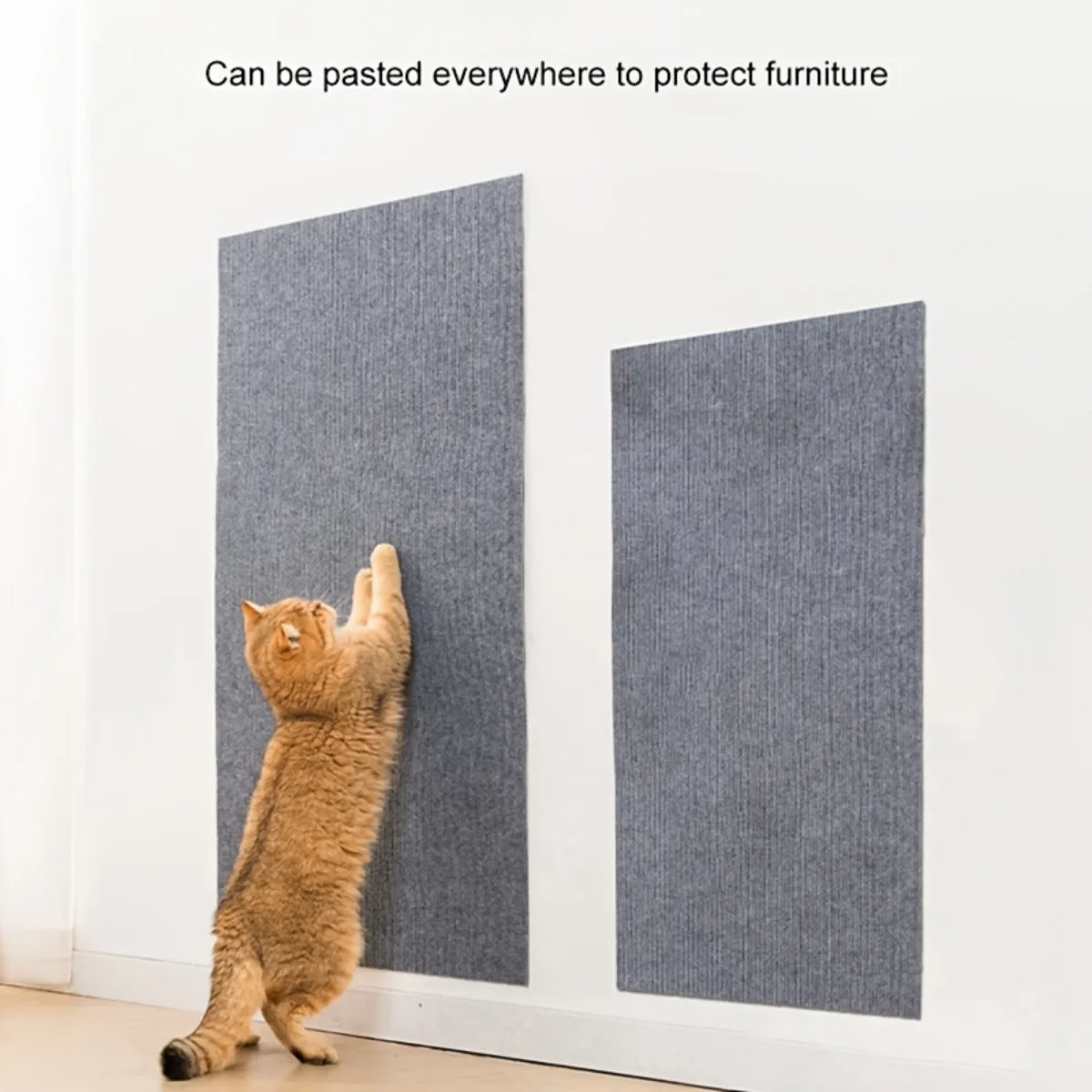 1 Piece of Self-Adhesive Cat Scratching Pad, Wear-Resistant Corner Pad, Multifunctional Self-Adhesive Carpet, Cat Climbing Frame, Cat Scratching Board, Stair Pad, Durable Furniture Protective Cover, Cuttable Sofa, Chair and Carpet Protection Cat Scratching Pad (Including 10 Fixers)
