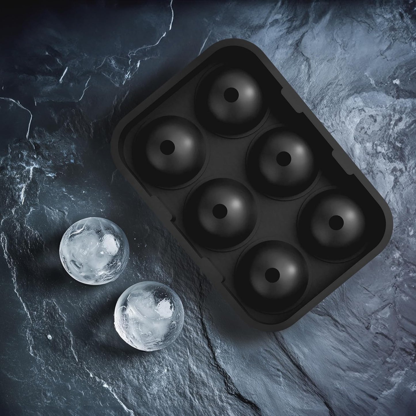 Silicone Ice Cube Trays ā Large Silicone Molds for 2-Inch Ice Cubes and Spheres, Whiskey Ice Cube Trays with Lids for Cocktails & Bourbon ā Set of 2 ā