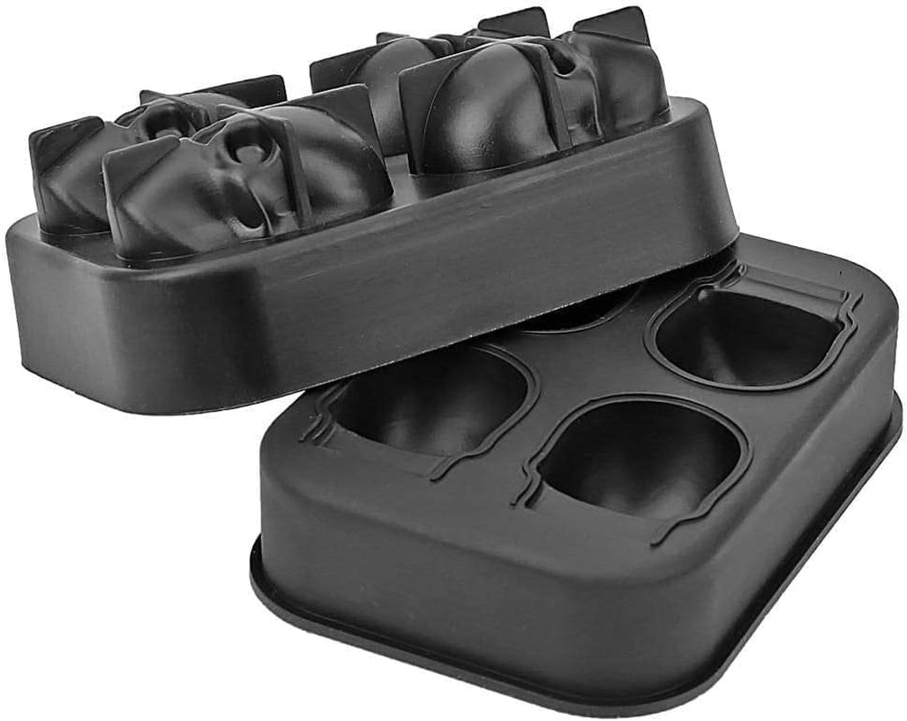 3D Skull Silicone Ice Cube Mold - 2 Pack 1.9″ Easy Release Flexible Silicone Freezer Tray, Reusable Whiskey Ice Cubes Mold Skull for Party Cocktails Champagne and Drinks