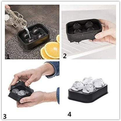 3D Skull Silicone Ice Cube Mold - 2 Pack 1.9″ Easy Release Flexible Silicone Freezer Tray, Reusable Whiskey Ice Cubes Mold Skull for Party Cocktails Champagne and Drinks