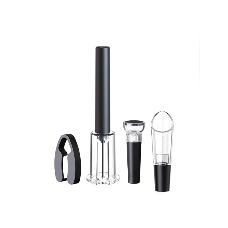 Air Pump Wine Bottle Opener Set Stainless Steel Pin Pneumatic Wine Corkscrew with Bottle Stopper Kitchen Tools Bar Accessories
