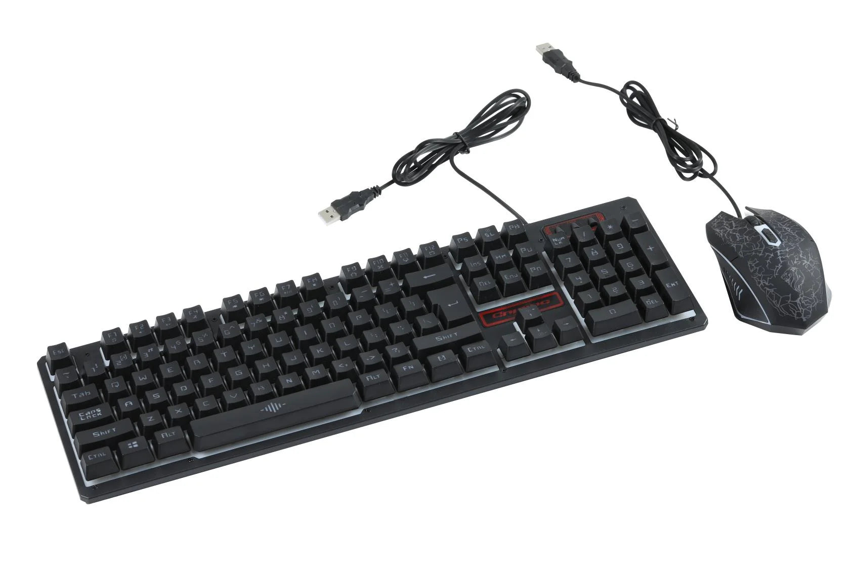 , Rainbow Gaming Keyboard and Mouse Combo Multi-Colored Changing Backlight