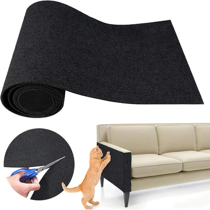 1 Piece of Self-Adhesive Cat Scratching Pad, Wear-Resistant Corner Pad, Multifunctional Self-Adhesive Carpet, Cat Climbing Frame, Cat Scratching Board, Stair Pad, Durable Furniture Protective Cover, Cuttable Sofa, Chair and Carpet Protection Cat Scratching Pad (Including 10 Fixers)