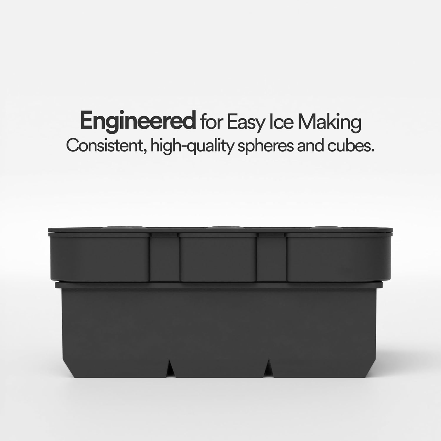 Silicone Ice Cube Trays – Large Silicone Molds for 2-Inch Ice Cubes and Spheres, Whiskey Ice Cube Trays with Lids for Cocktails & Bourbon – Set of 2 –