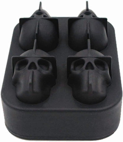 3D Skull Silicone Ice Cube Mold - 2 Pack 1.9″ Easy Release Flexible Silicone Freezer Tray, Reusable Whiskey Ice Cubes Mold Skull for Party Cocktails Champagne and Drinks